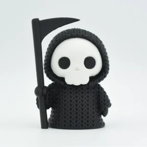 Pequeno ceifeiro com capa de tricot impresso em 3D